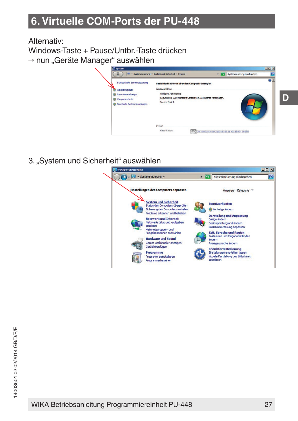 Virtuelle com-ports der pu-448 | WIKA PU-448 User Manual | Page 27 / 68