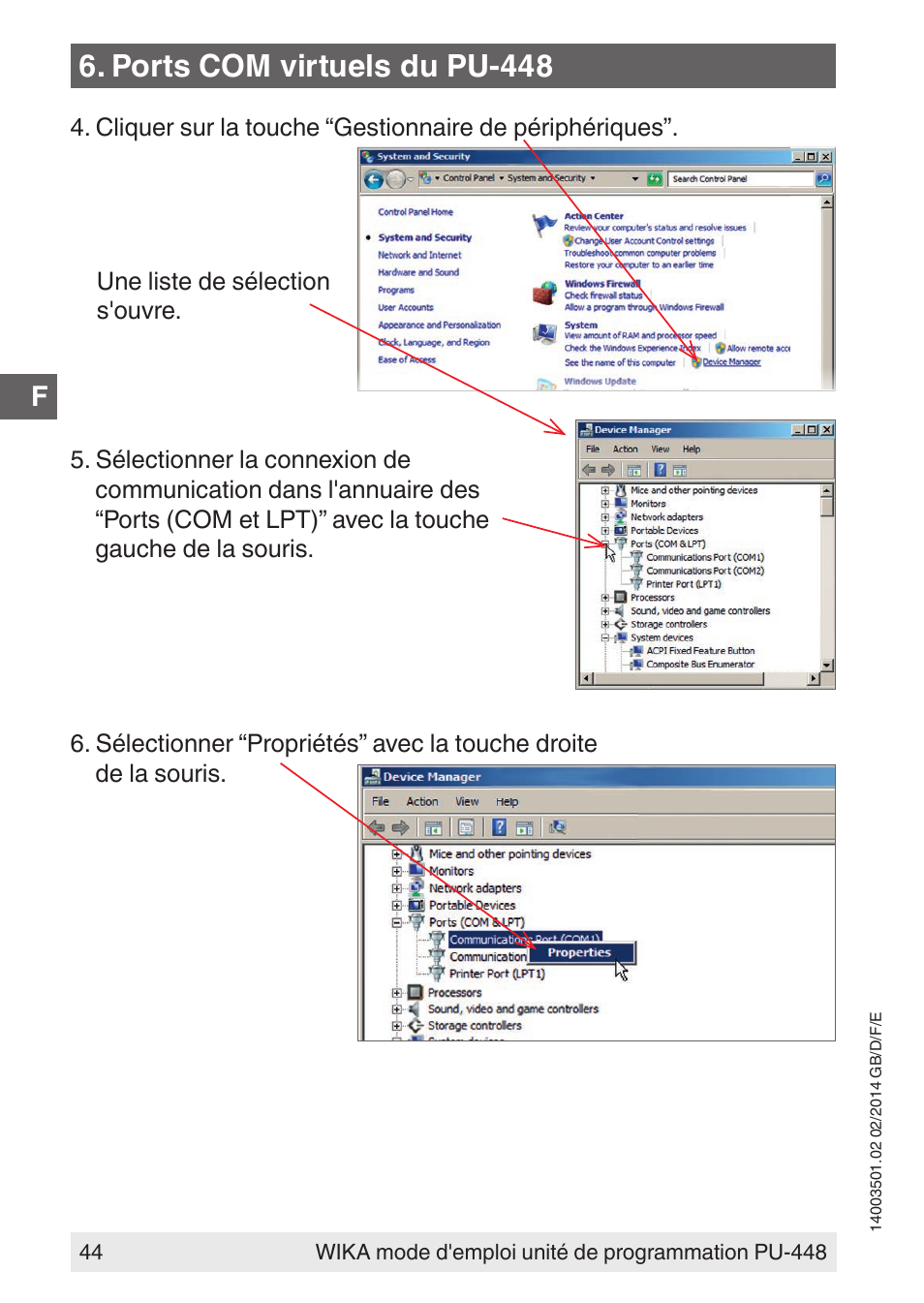 Ports com virtuels du pu-448 | WIKA PU-448 User Manual | Page 44 / 68