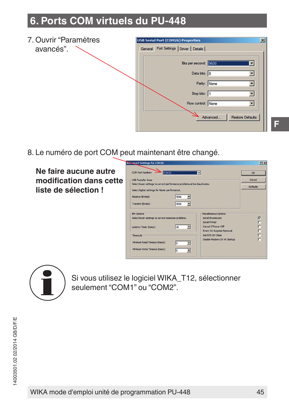 Ports com virtuels du pu-448 | WIKA PU-448 User Manual | Page 45 / 68