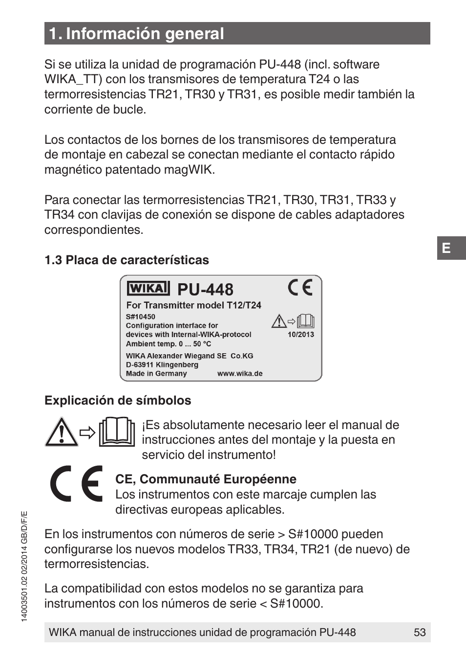 Información general | WIKA PU-448 User Manual | Page 53 / 68