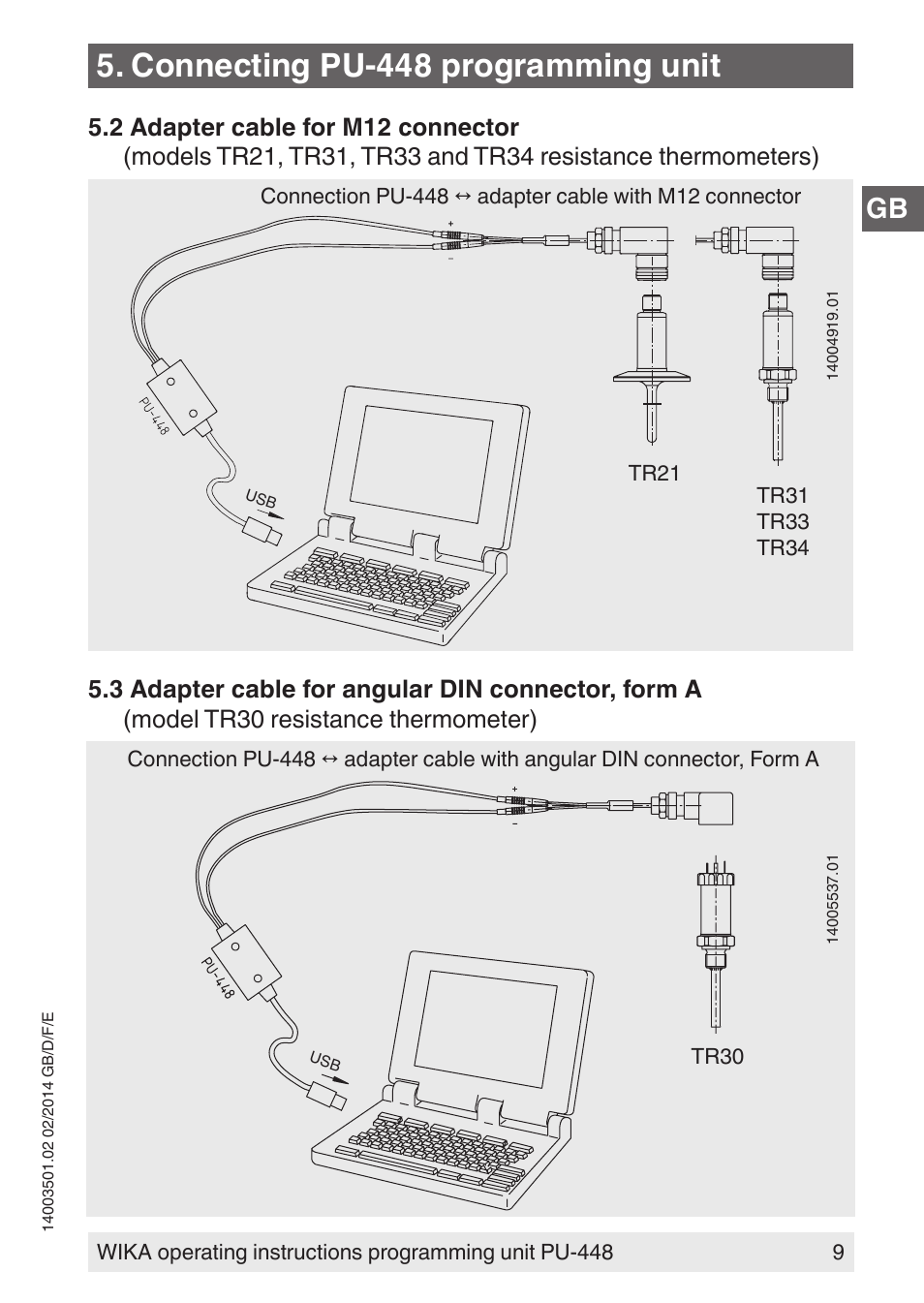 Connecting pu-448 programming unit | WIKA PU-448 User Manual | Page 9 / 68