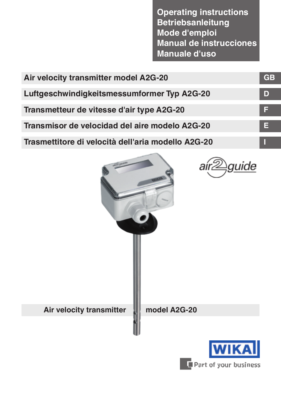 WIKA A2G-20 User Manual | 52 pages