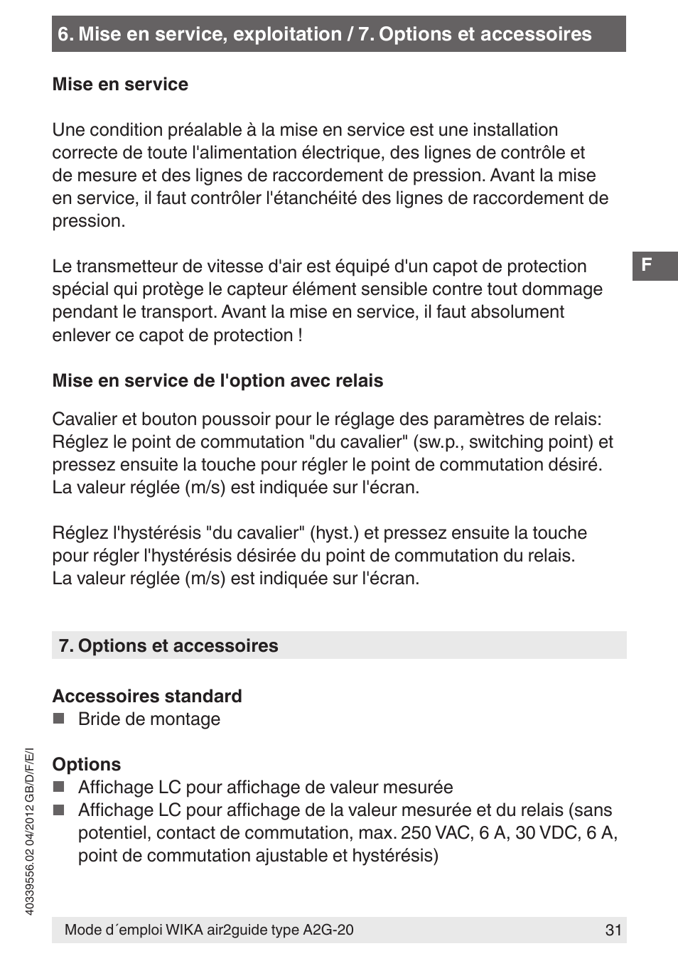 WIKA A2G-20 User Manual | Page 31 / 52