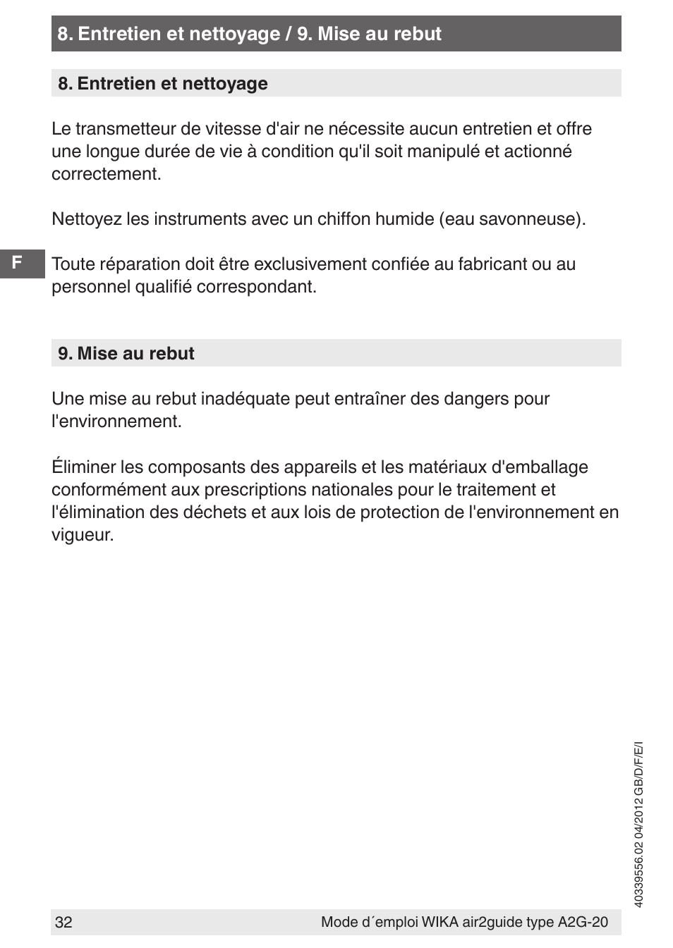 WIKA A2G-20 User Manual | Page 32 / 52