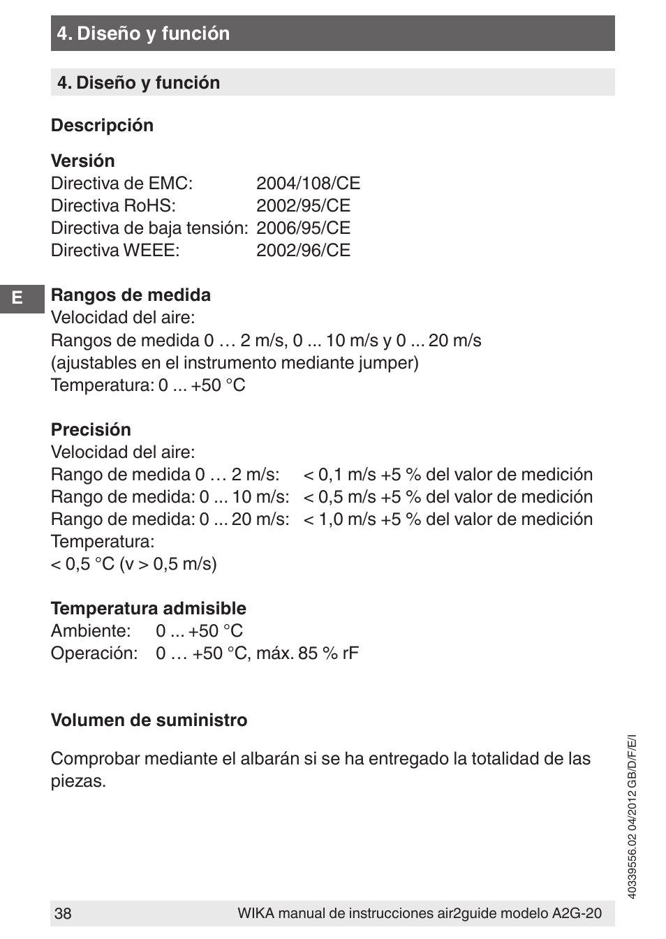 WIKA A2G-20 User Manual | Page 38 / 52