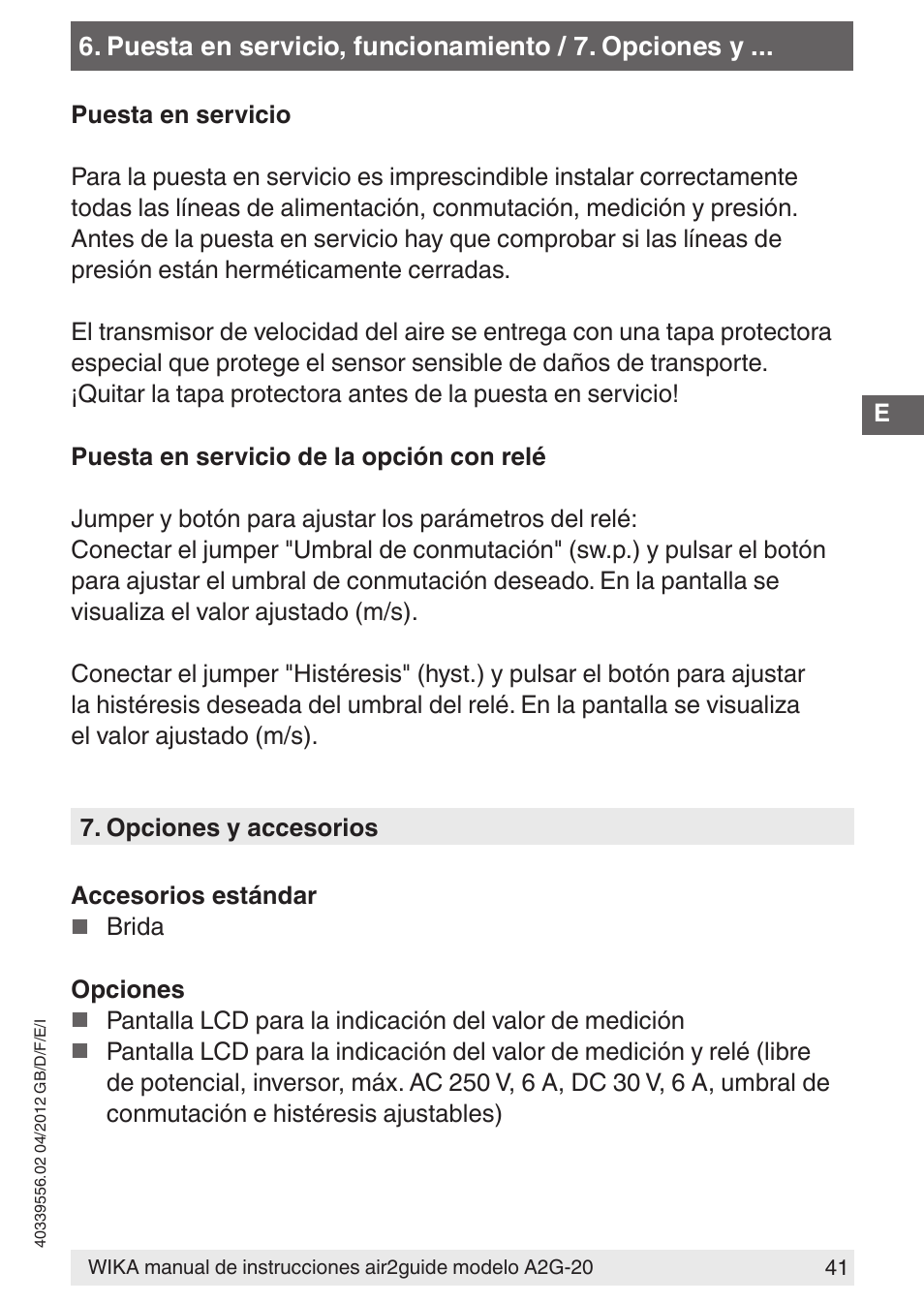 WIKA A2G-20 User Manual | Page 41 / 52