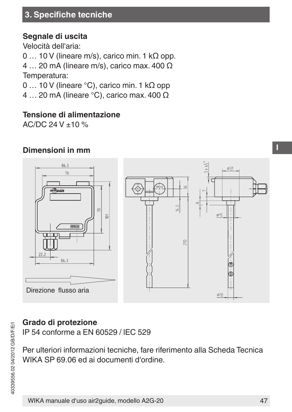 WIKA A2G-20 User Manual | Page 47 / 52