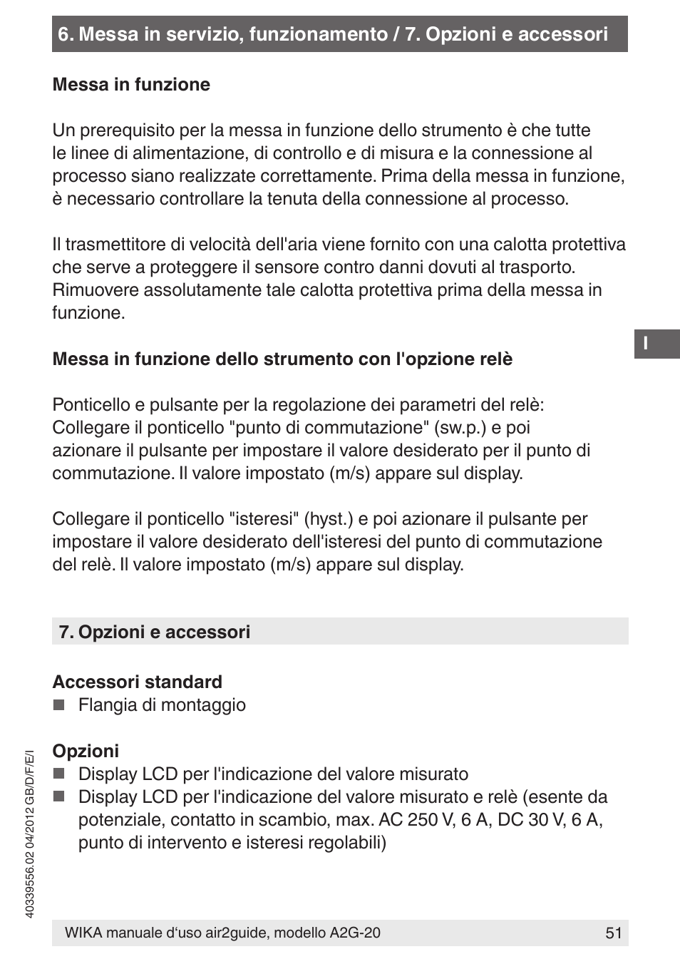 WIKA A2G-20 User Manual | Page 51 / 52