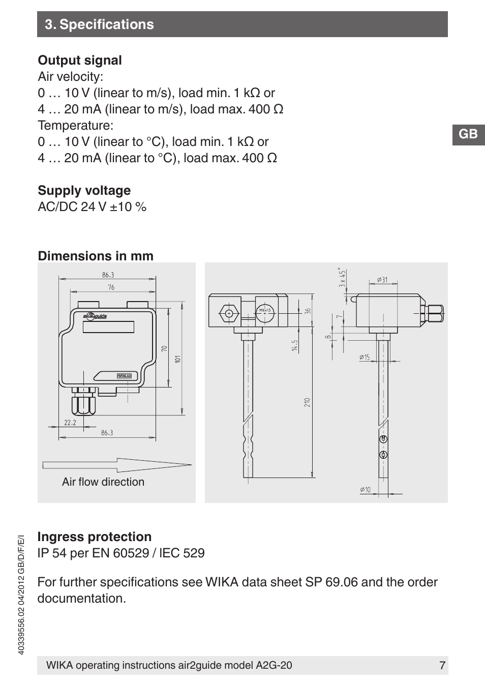 WIKA A2G-20 User Manual | Page 7 / 52