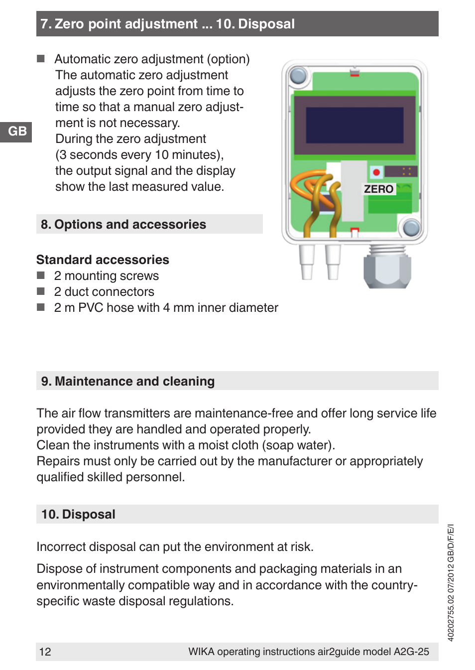 WIKA A2G-25 User Manual | Page 12 / 56
