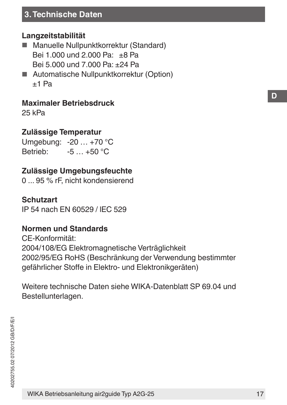 WIKA A2G-25 User Manual | Page 17 / 56