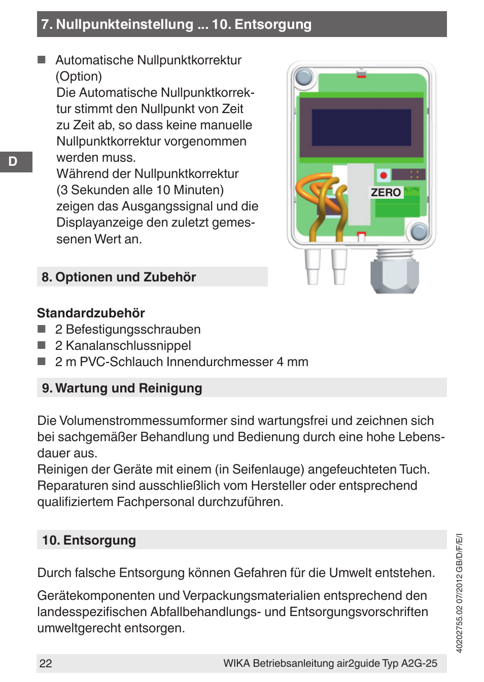 WIKA A2G-25 User Manual | Page 22 / 56