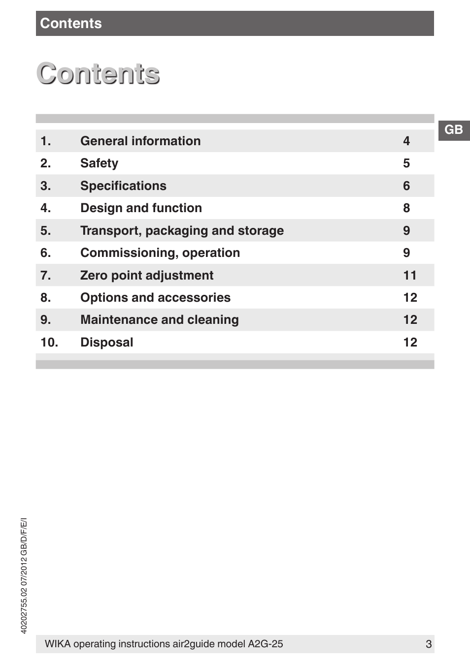 WIKA A2G-25 User Manual | Page 3 / 56