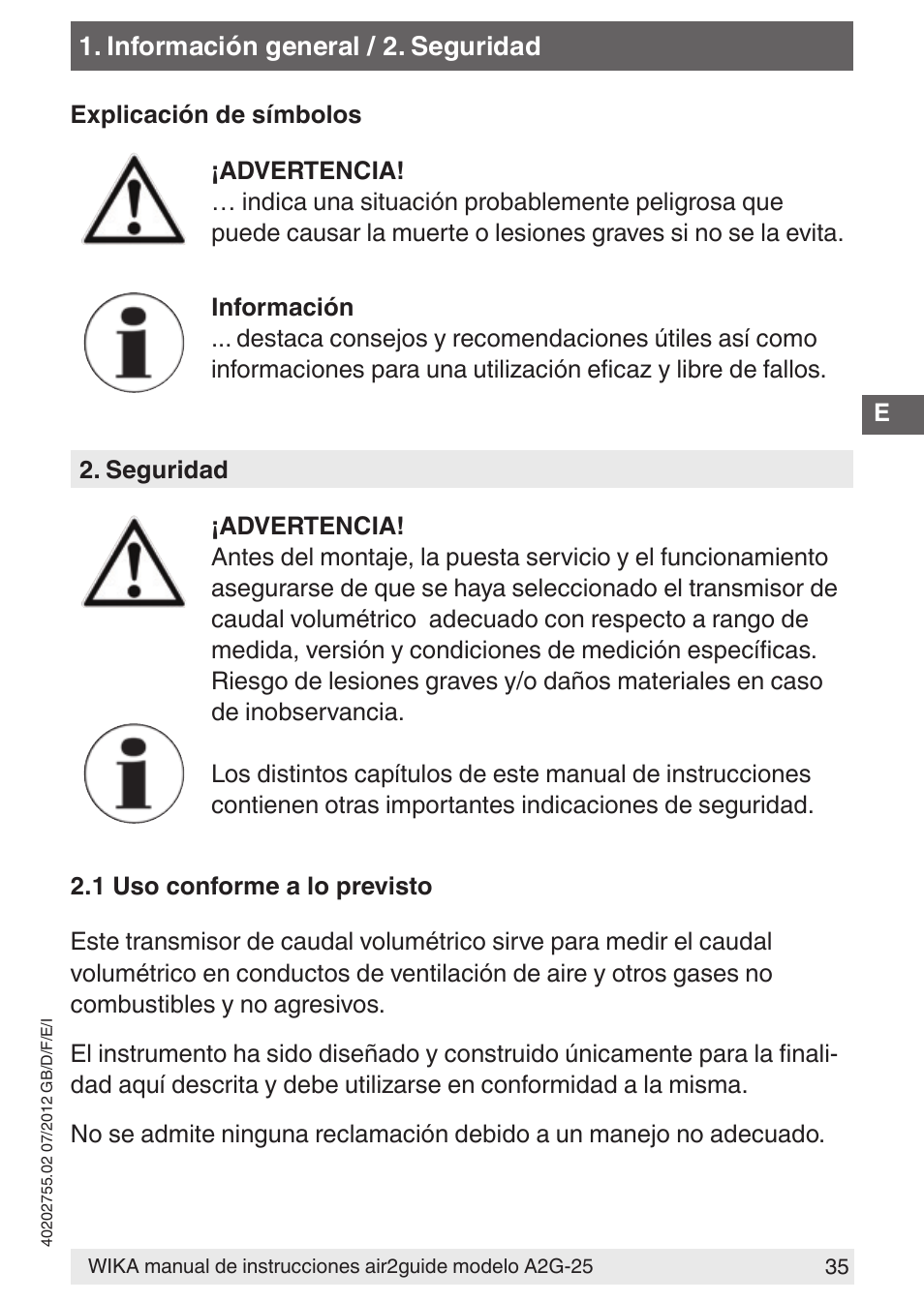 WIKA A2G-25 User Manual | Page 35 / 56