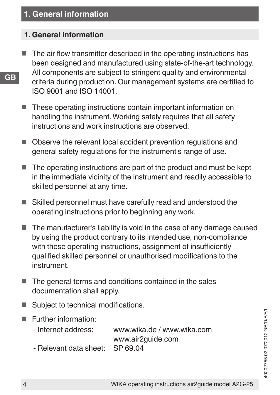 WIKA A2G-25 User Manual | Page 4 / 56