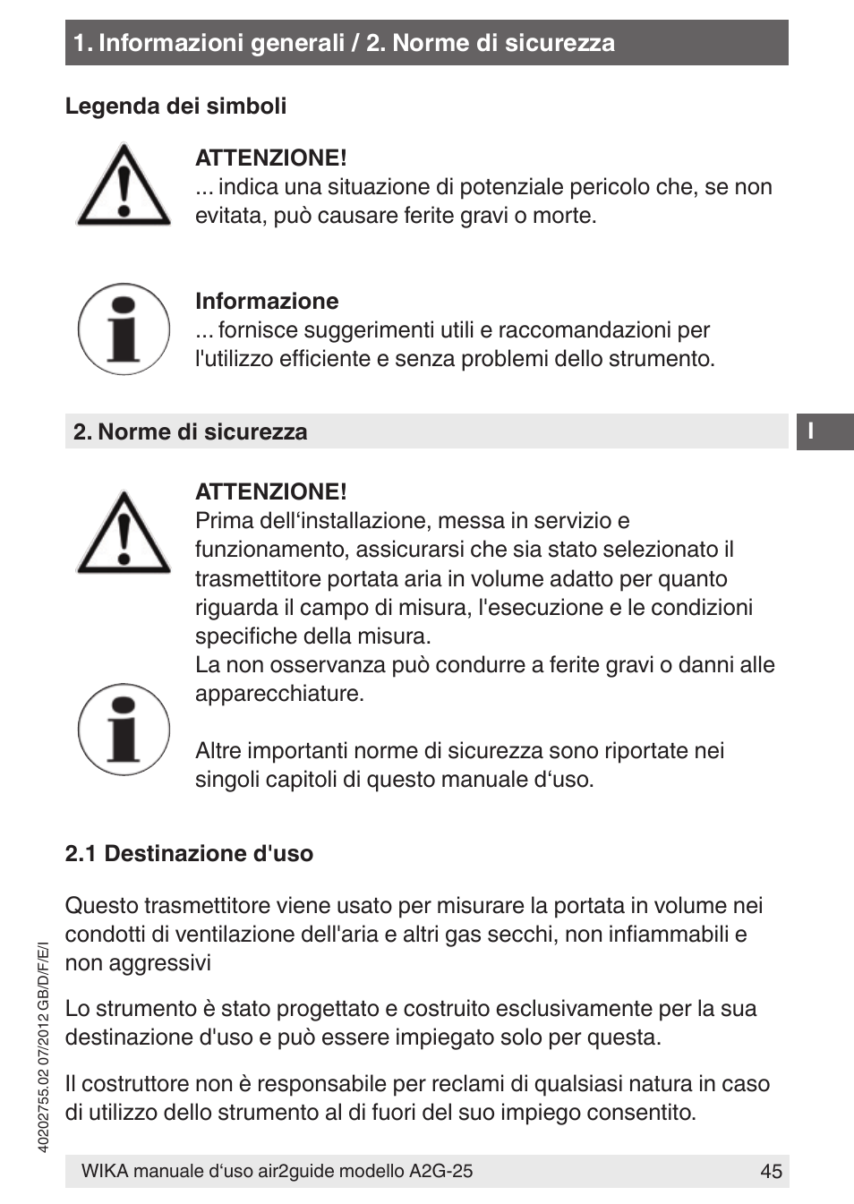 WIKA A2G-25 User Manual | Page 45 / 56