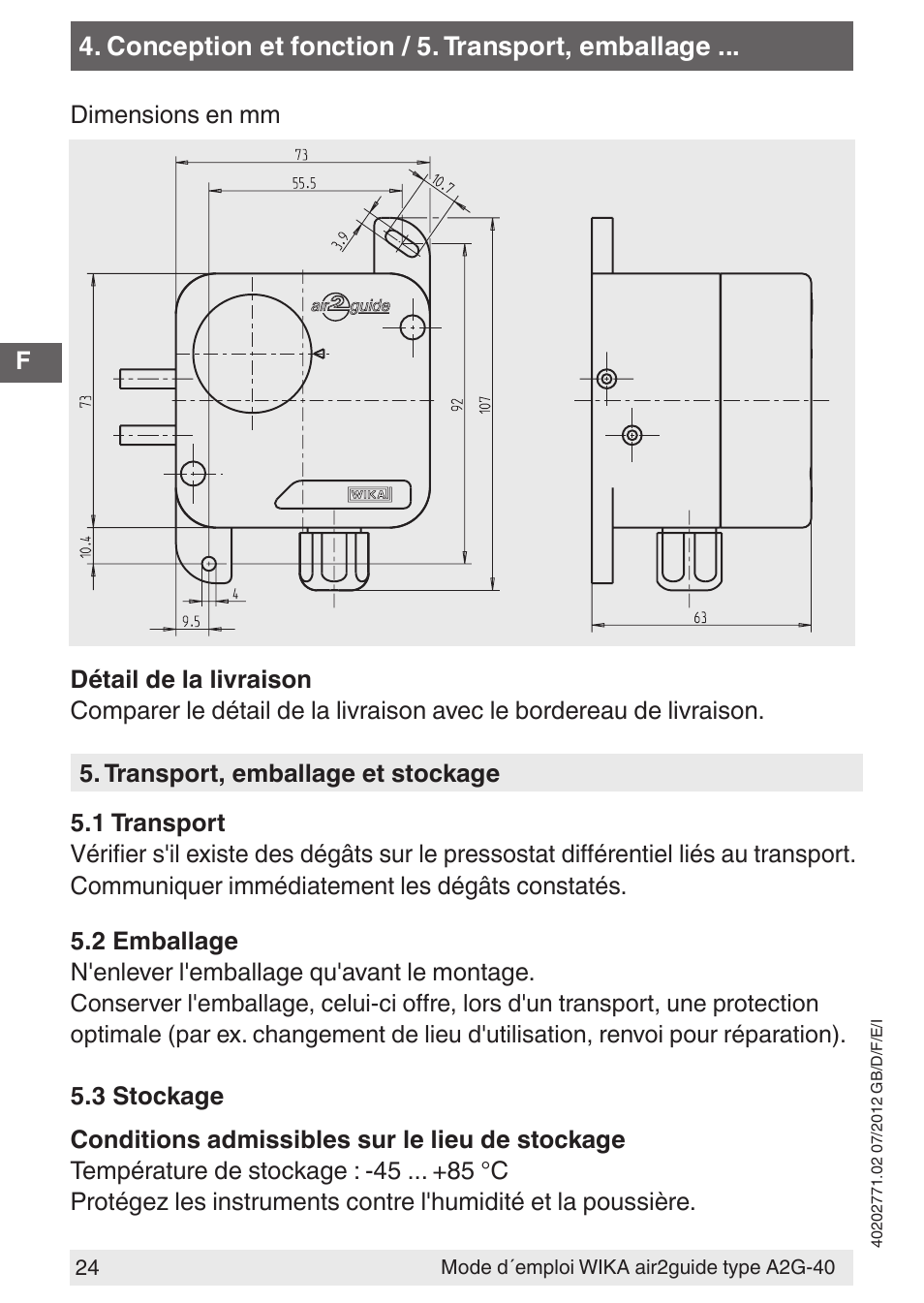WIKA A2G-40 User Manual | Page 24 / 44