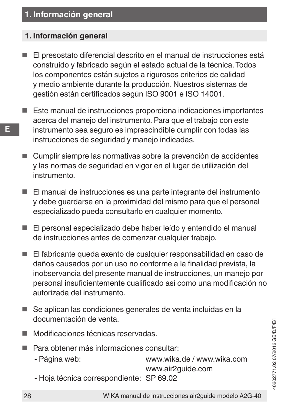 WIKA A2G-40 User Manual | Page 28 / 44