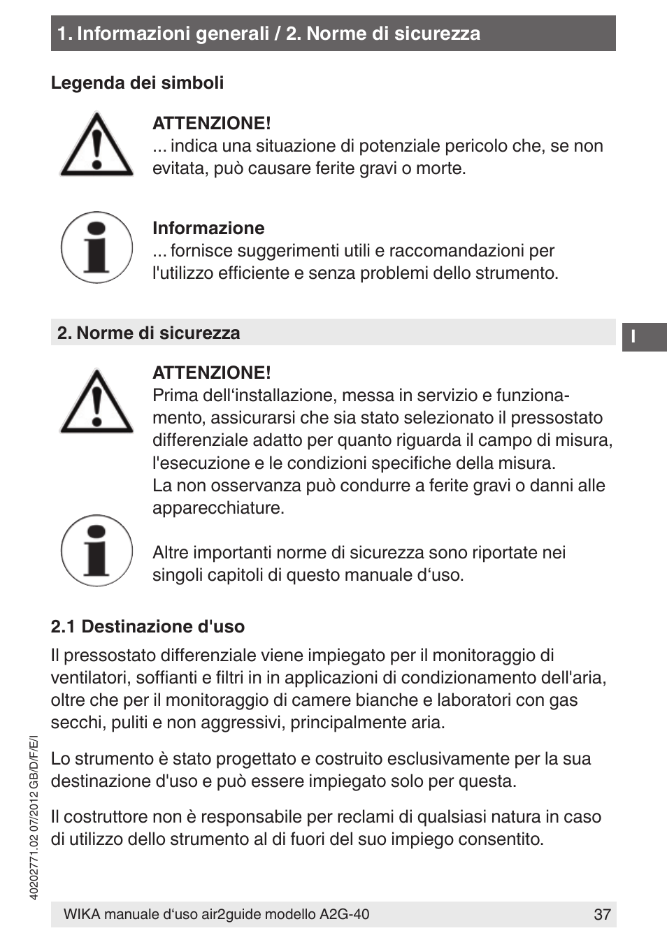 WIKA A2G-40 User Manual | Page 37 / 44