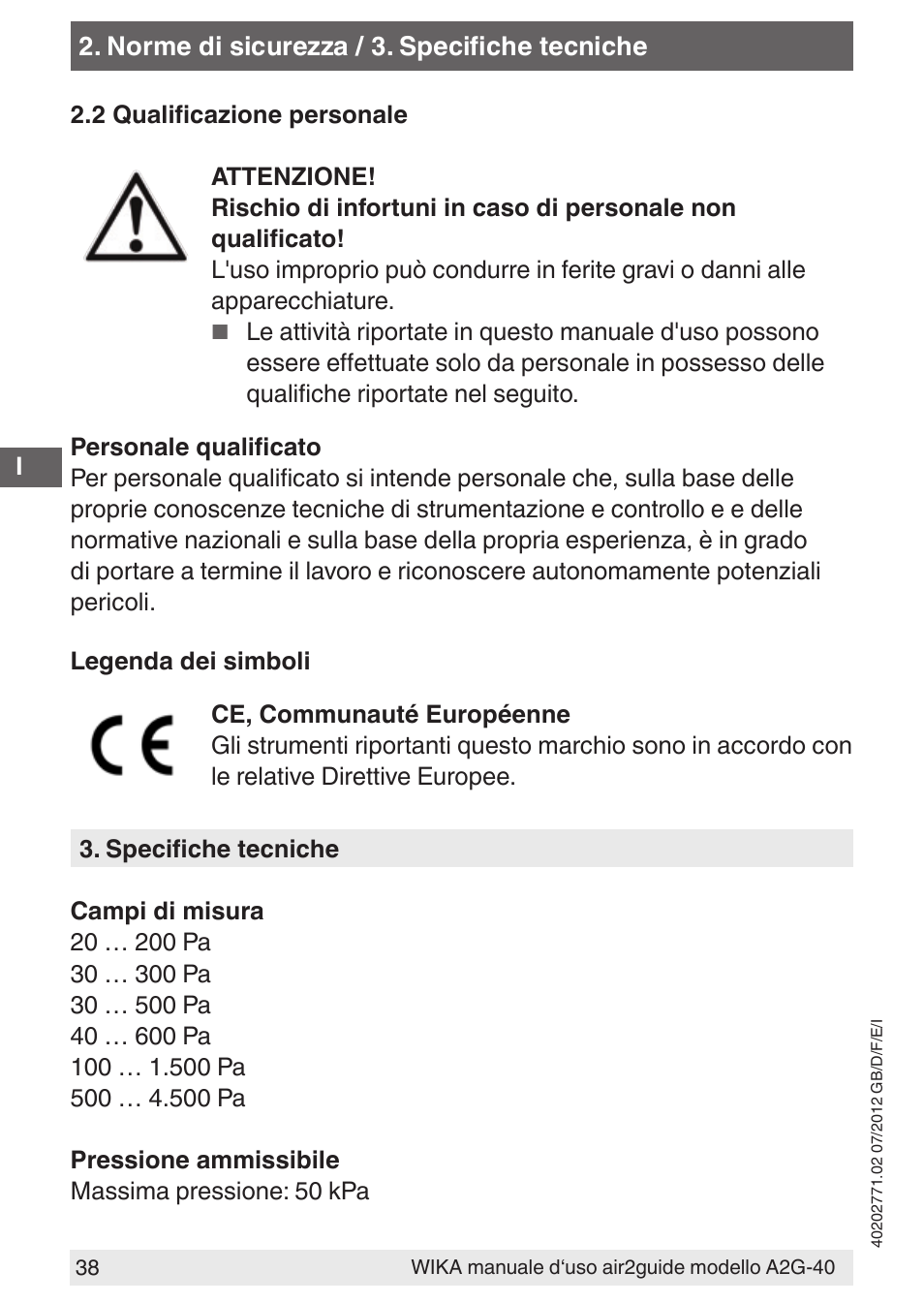 WIKA A2G-40 User Manual | Page 38 / 44