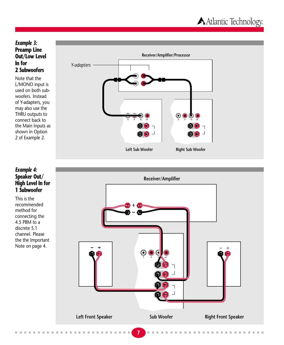 Atlantic technology, Y-adapters | Atlantic Technology 4.5PBM User Manual | Page 7 / 12