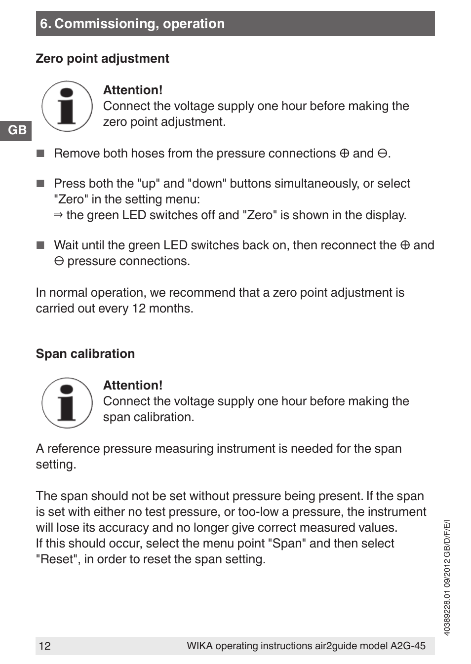 WIKA A2G-45 User Manual | Page 12 / 64