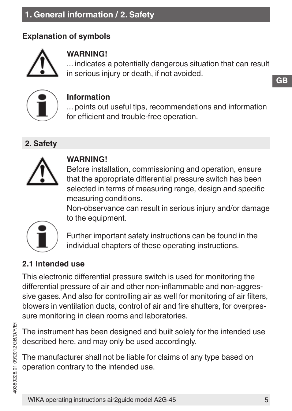 WIKA A2G-45 User Manual | Page 5 / 64