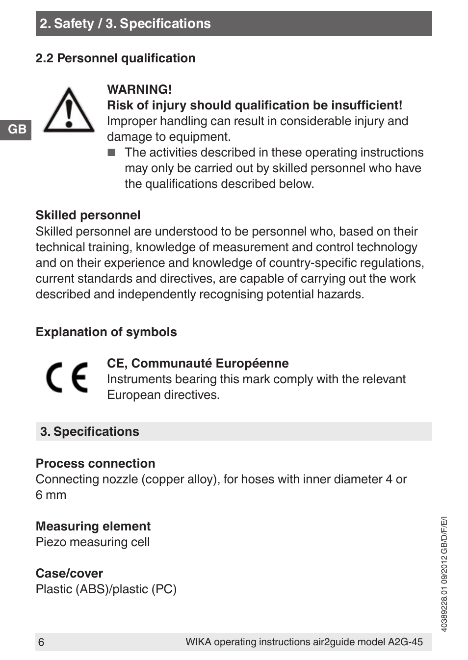 WIKA A2G-45 User Manual | Page 6 / 64