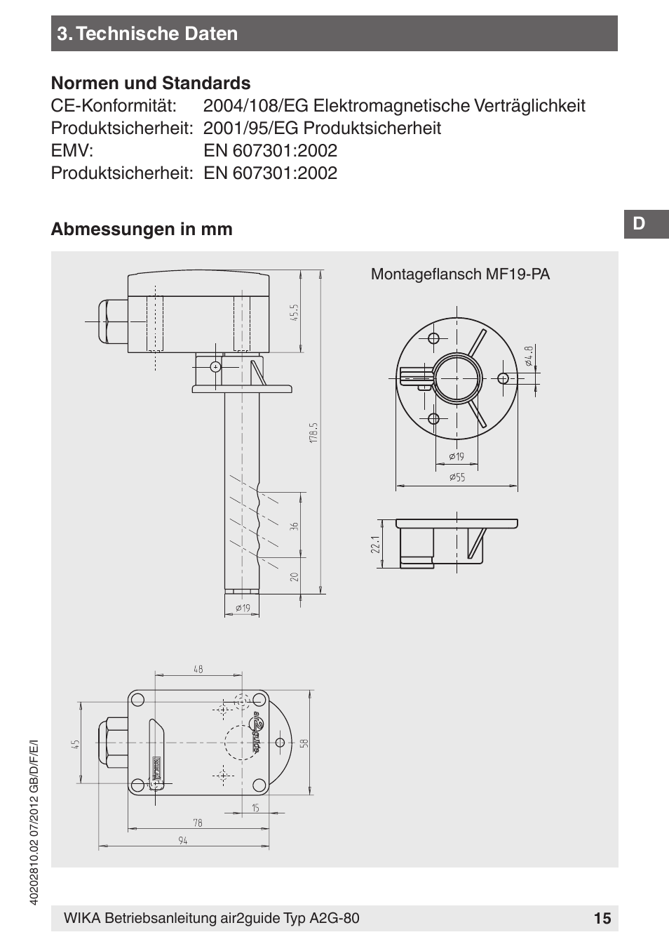 WIKA A2G-80 User Manual | Page 15 / 44