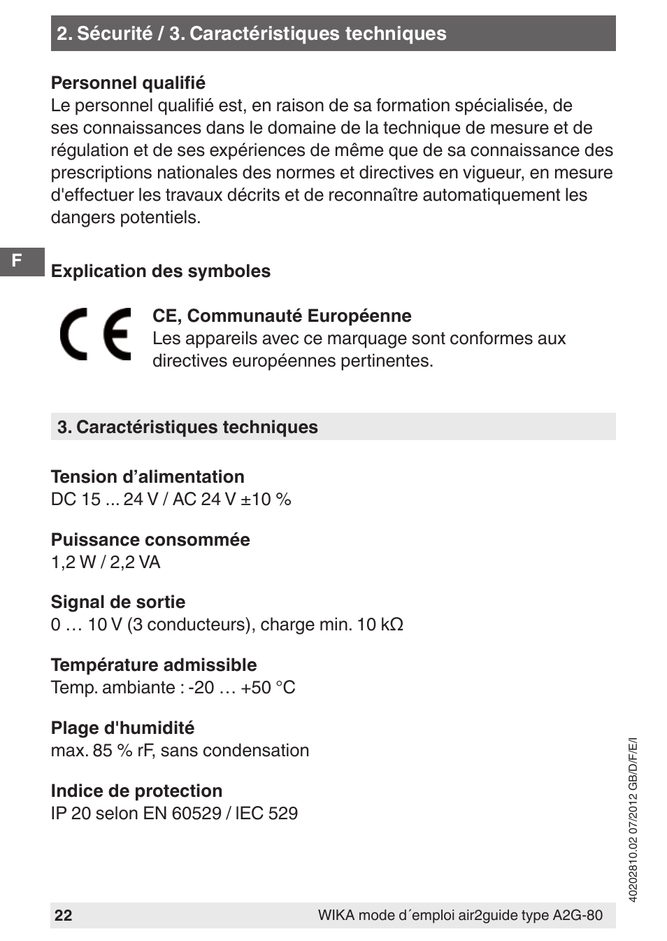 WIKA A2G-80 User Manual | Page 22 / 44