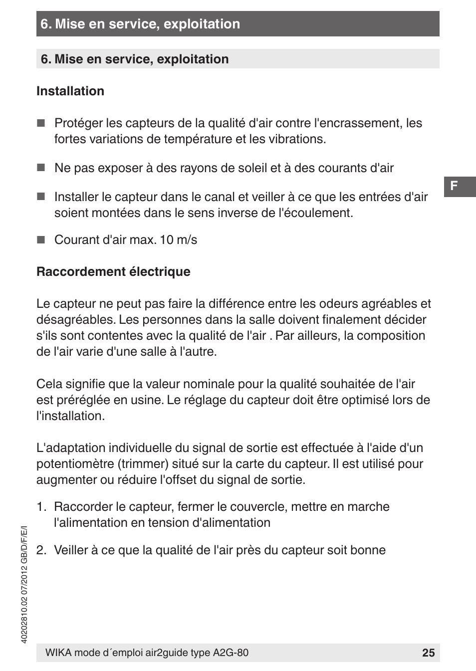 WIKA A2G-80 User Manual | Page 25 / 44