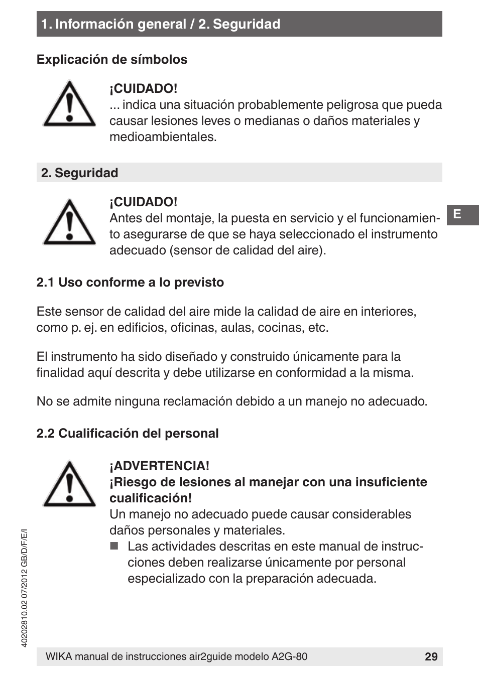 WIKA A2G-80 User Manual | Page 29 / 44