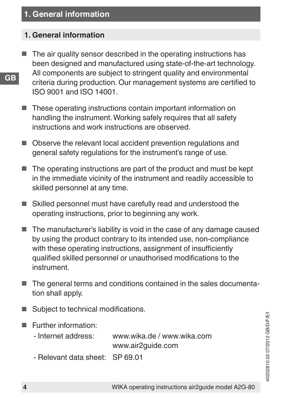 WIKA A2G-80 User Manual | Page 4 / 44