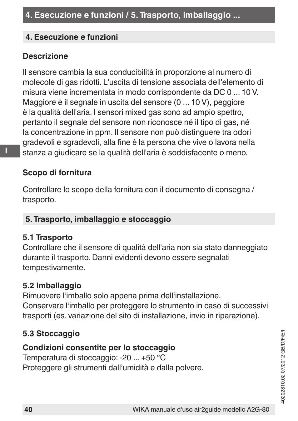 WIKA A2G-80 User Manual | Page 40 / 44