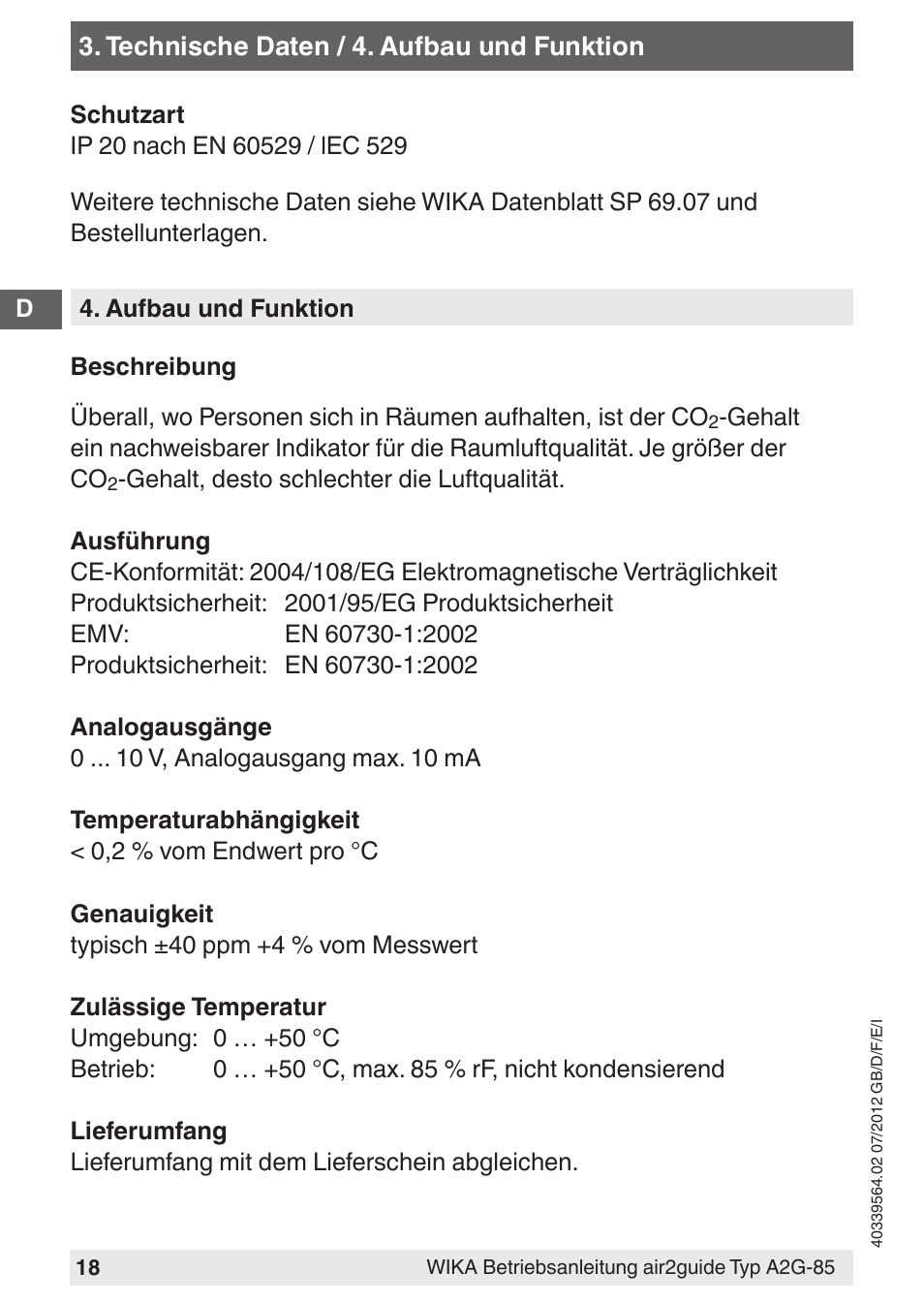 WIKA A2G-85 User Manual | Page 18 / 56