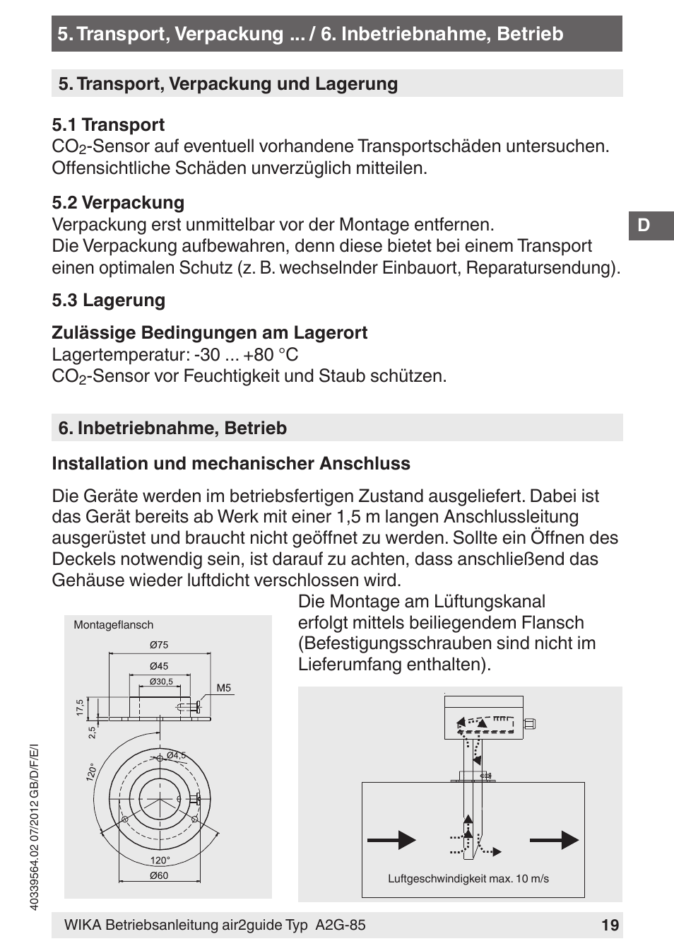 WIKA A2G-85 User Manual | Page 19 / 56