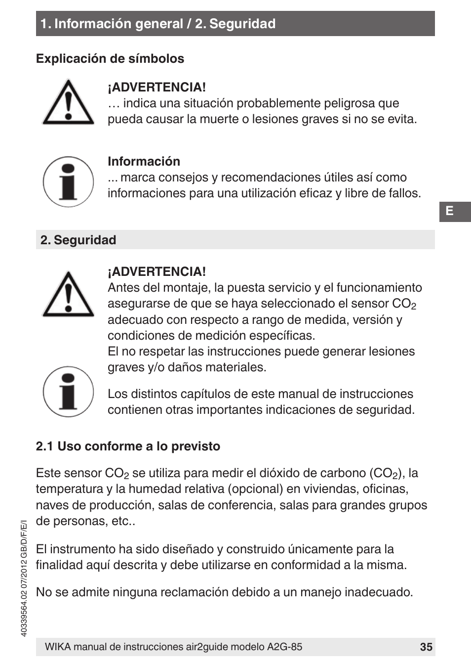WIKA A2G-85 User Manual | Page 35 / 56