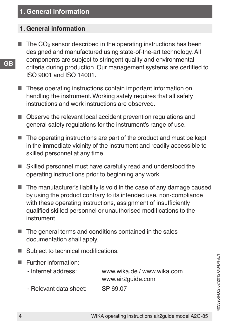 WIKA A2G-85 User Manual | Page 4 / 56
