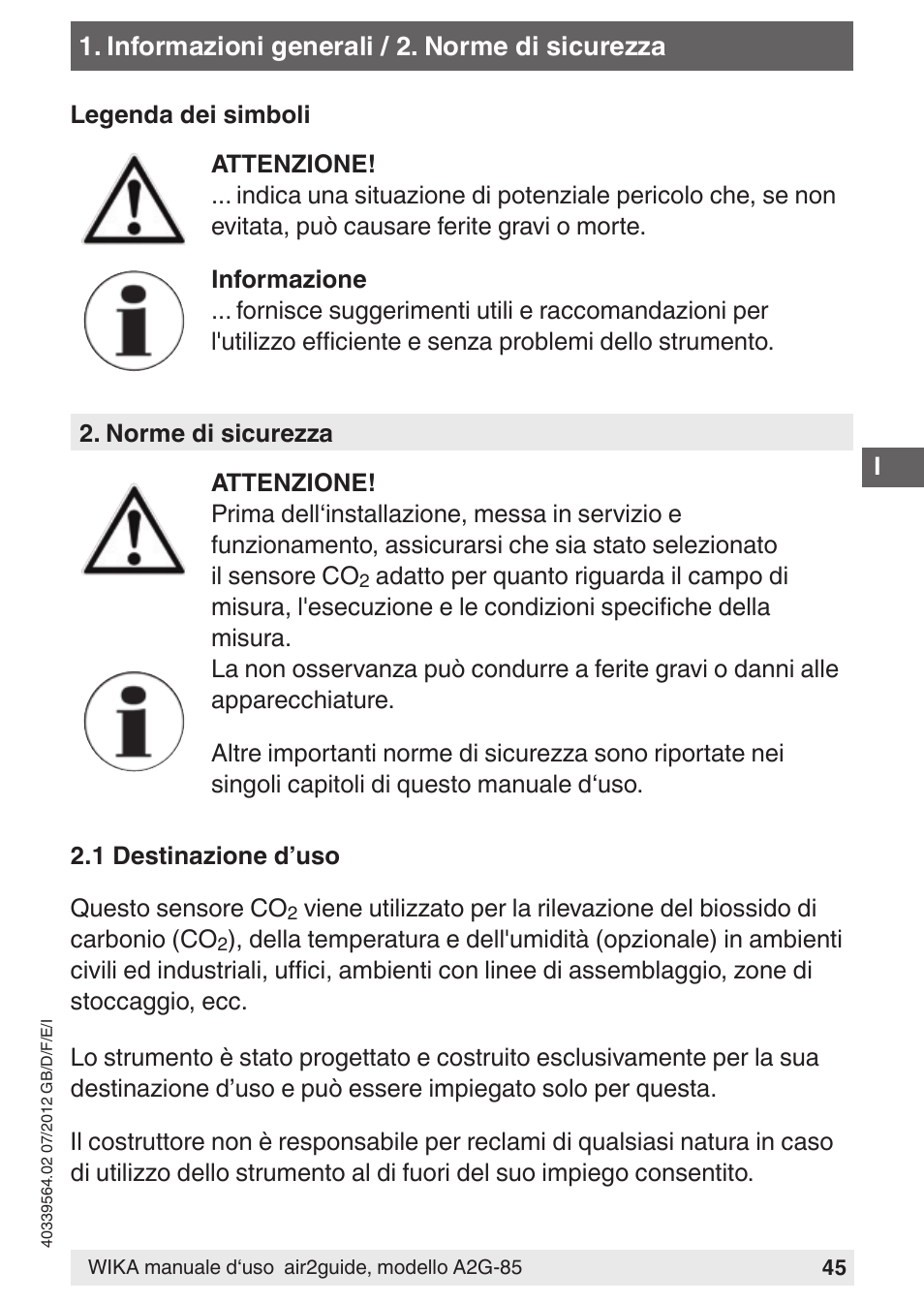 WIKA A2G-85 User Manual | Page 45 / 56