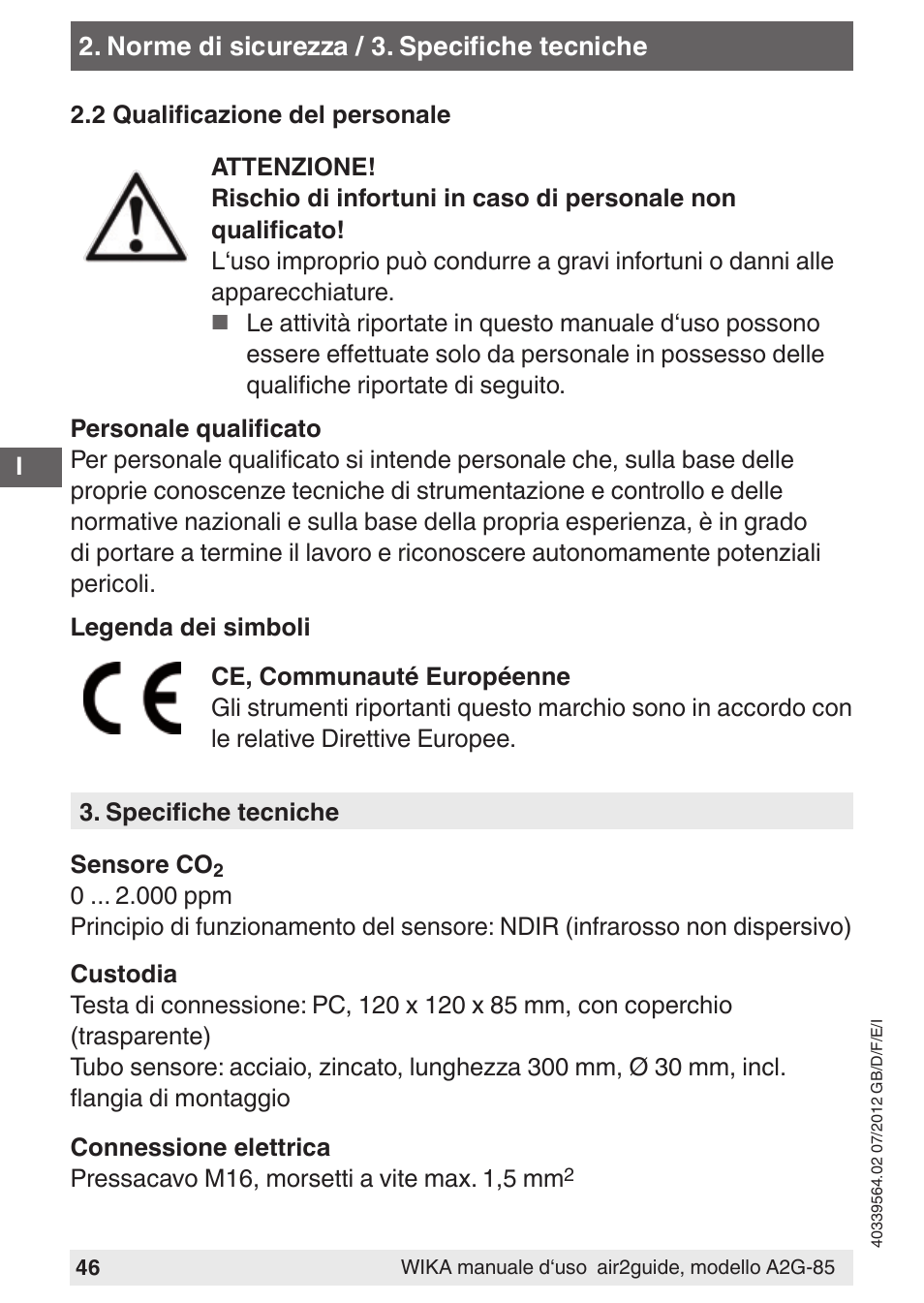 WIKA A2G-85 User Manual | Page 46 / 56