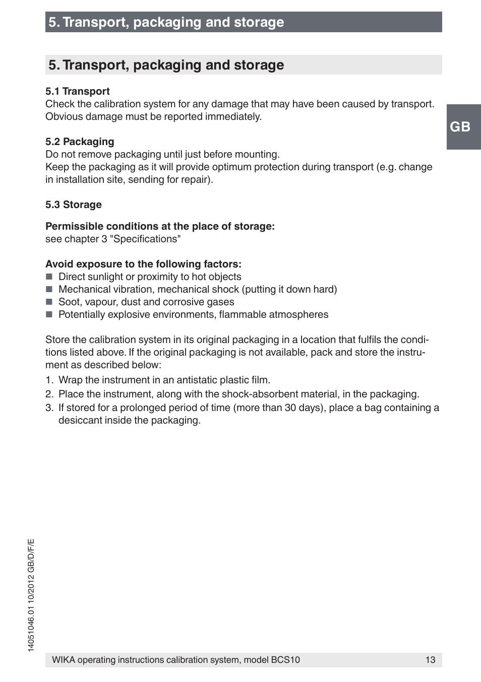 WIKA BCS10 User Manual | Page 13 / 108