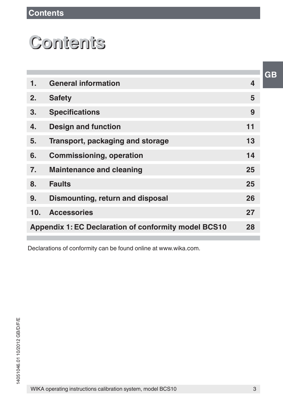 WIKA BCS10 User Manual | Page 3 / 108