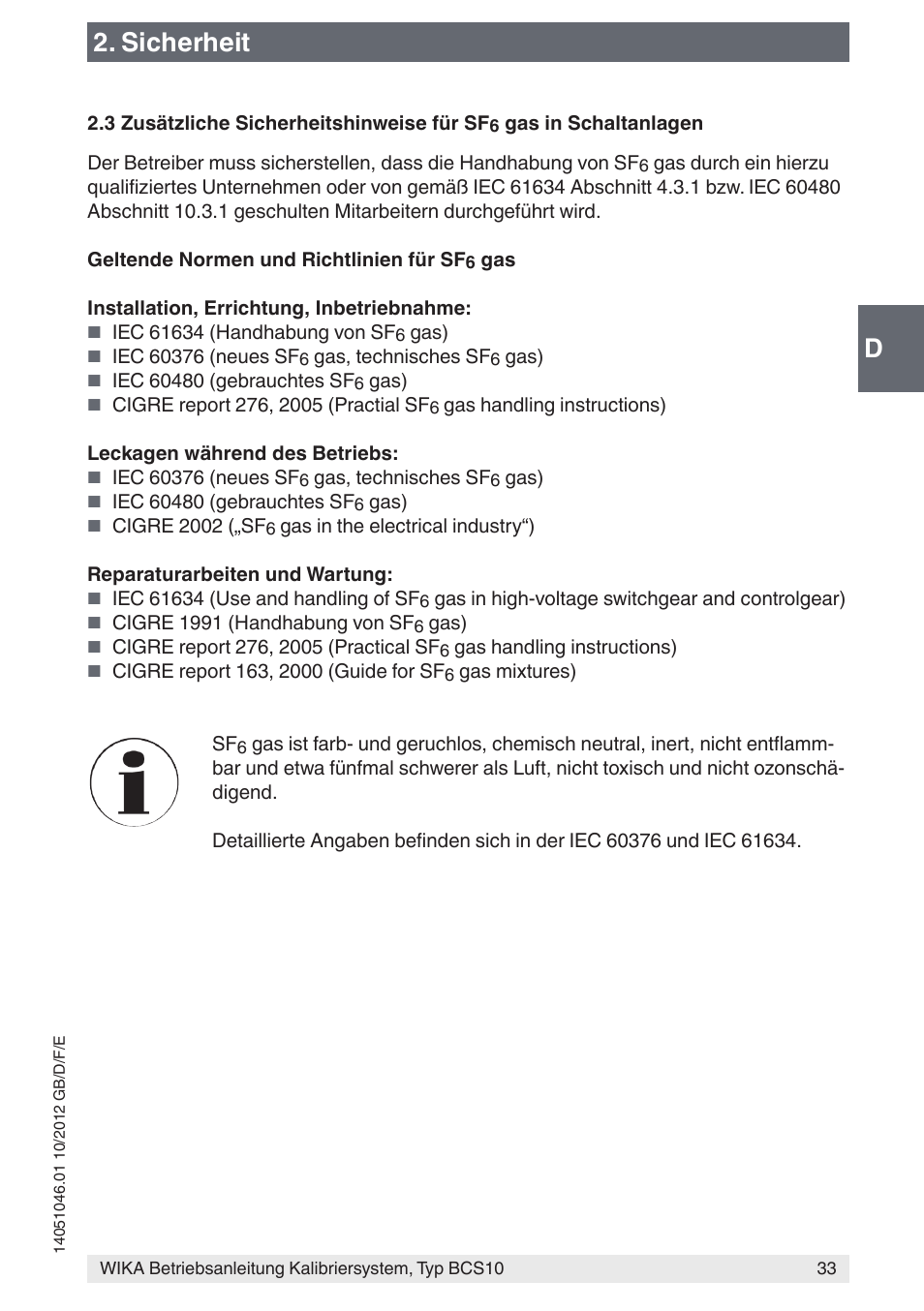 D2. sicherheit | WIKA BCS10 User Manual | Page 33 / 108