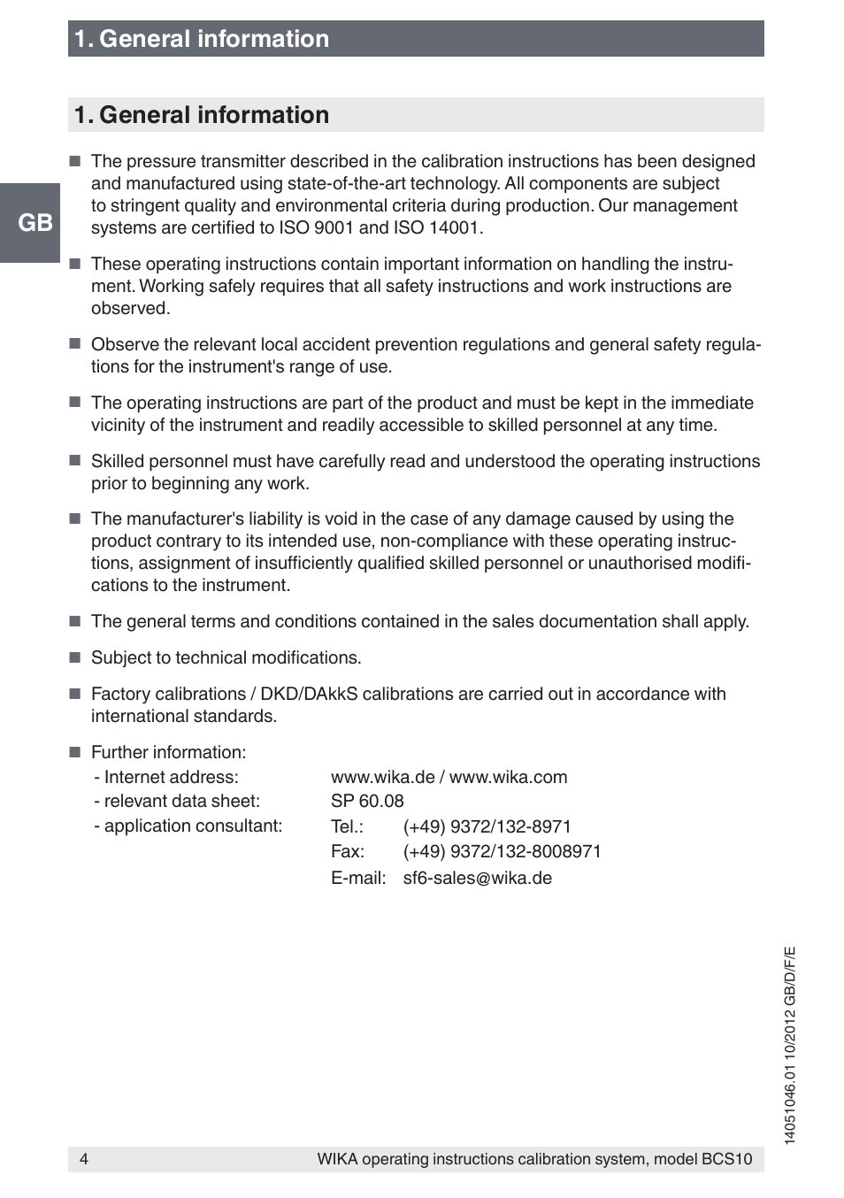 Gb 1. general information 1. general information | WIKA BCS10 User Manual | Page 4 / 108