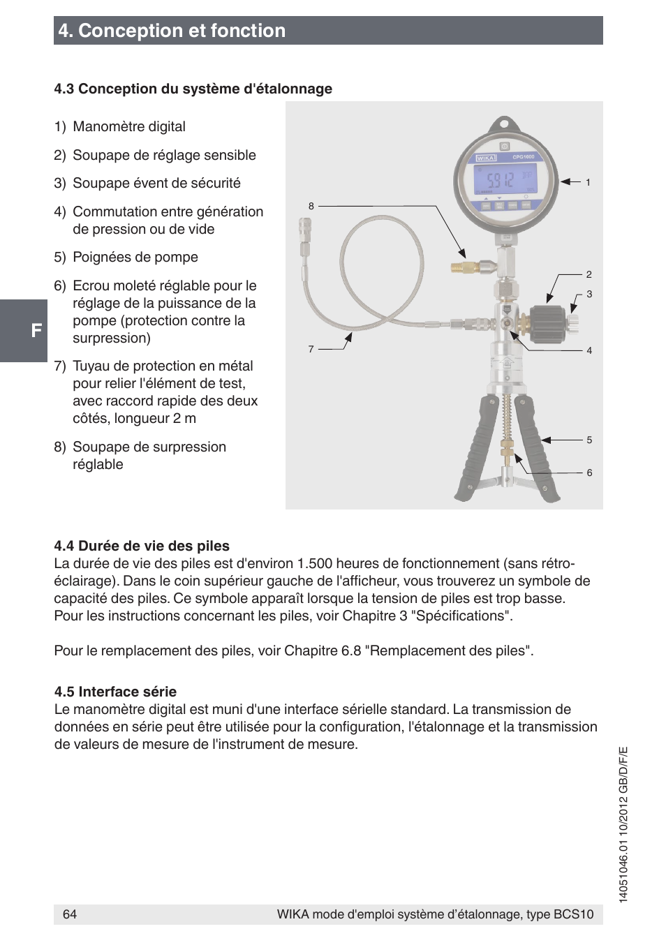 F4. conception et fonction | WIKA BCS10 User Manual | Page 64 / 108