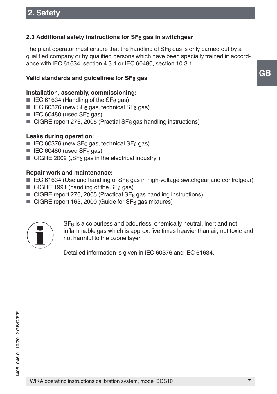 Gb 2. safety | WIKA BCS10 User Manual | Page 7 / 108