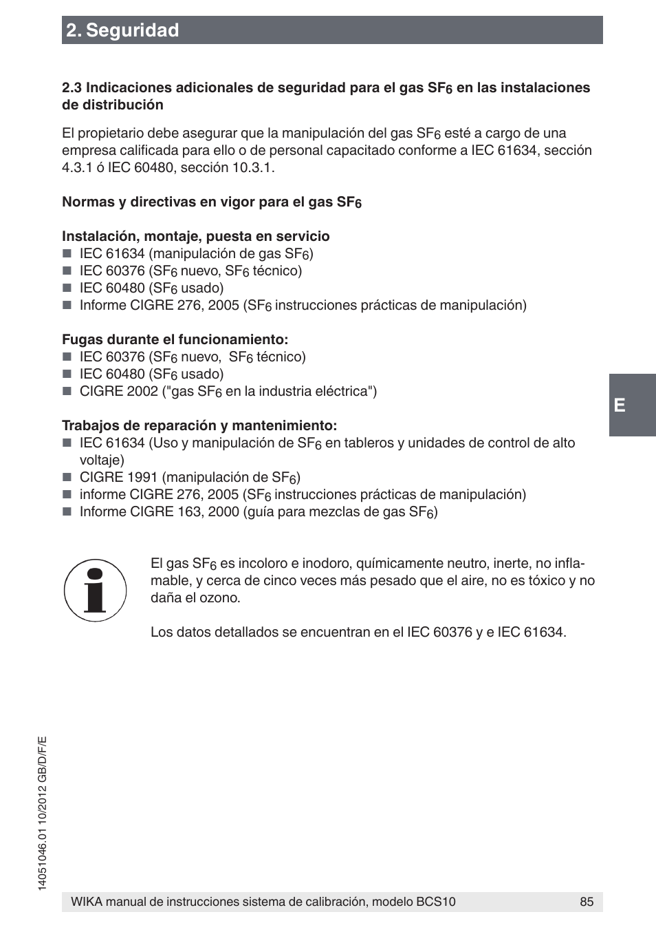 E2. seguridad | WIKA BCS10 User Manual | Page 85 / 108