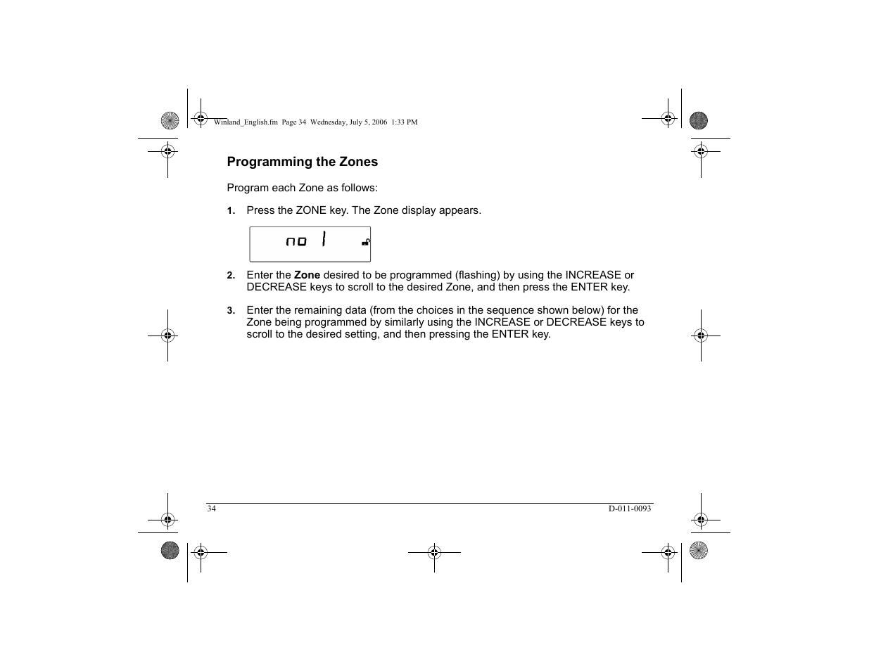 Programming the zones | Winland Electronics EA400 User Manual | Page 36 / 56