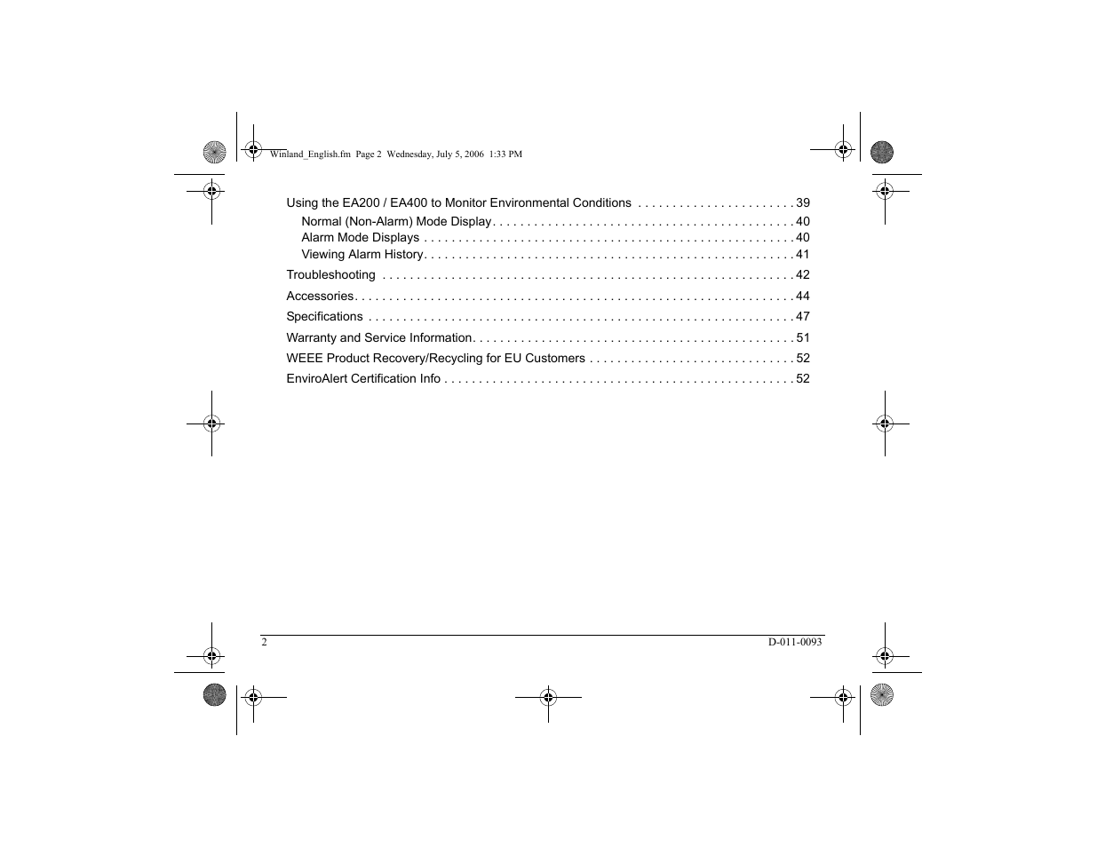 Winland Electronics EA400 User Manual | Page 4 / 56