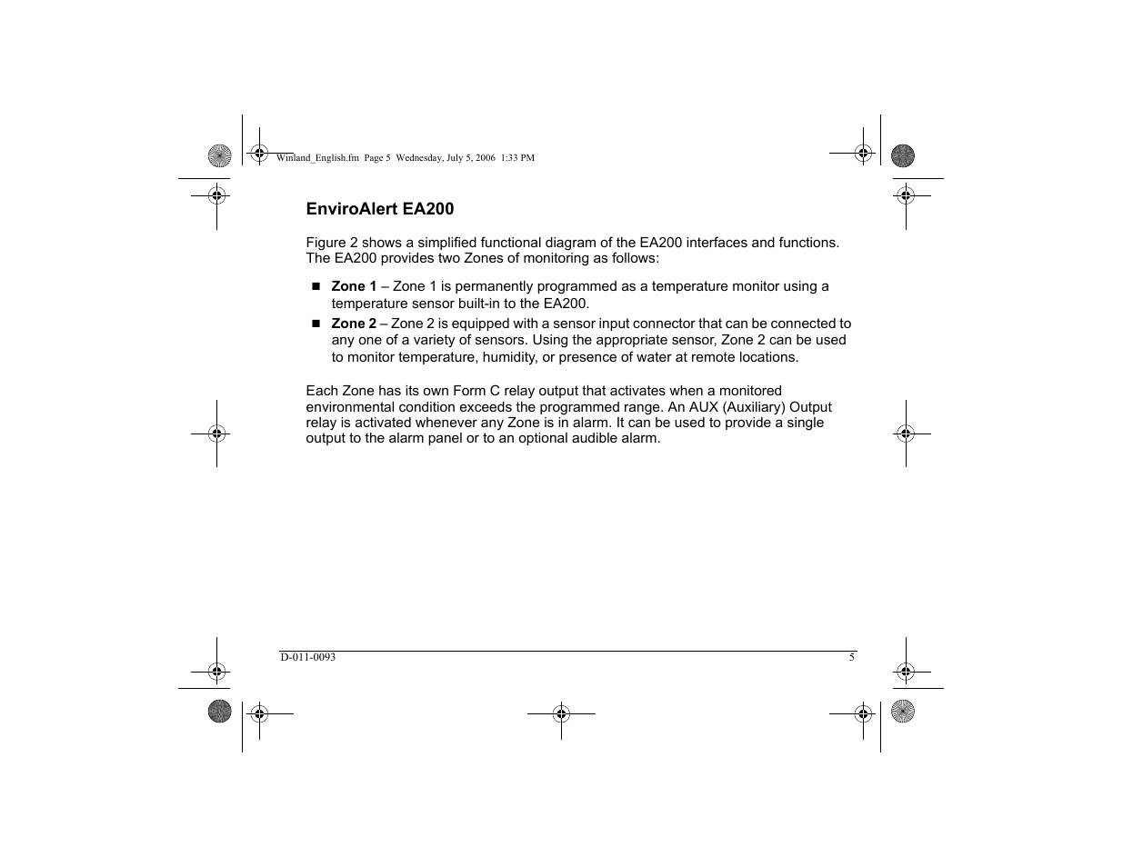 Enviroalert ea200 | Winland Electronics EA400 User Manual | Page 7 / 56